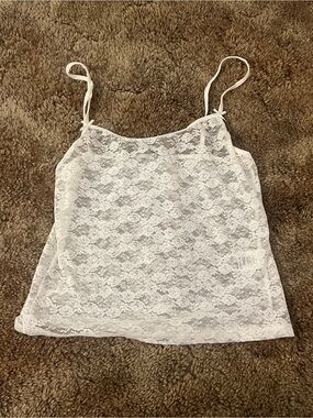 Brandy Melville White Lace Cami Tank Top